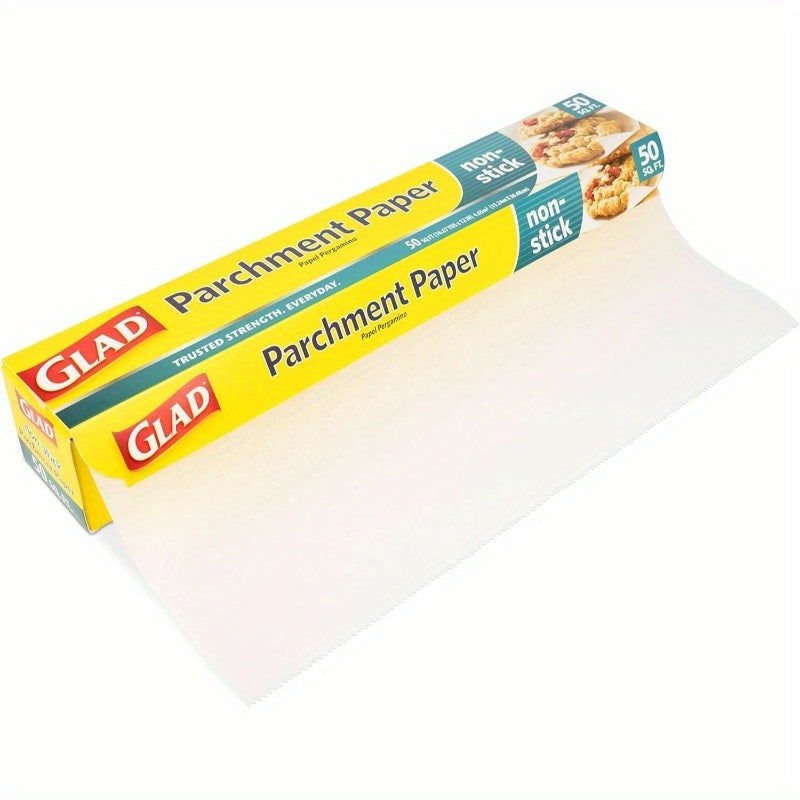 50 Sq Ft Non-Stick Parchment Paper Roll - Pre-Cut Baking Sheets for Oven, Microwave & Freezer | Food-Safe, Greaseproof & Heat-Resistant | Easy Cleanup for, Muffins, Grilling, Air Fryer | Reusable or Disposable Bakeware Alternative, Food Storage, Kitchen