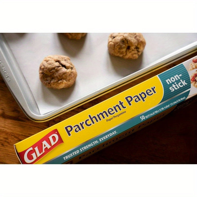 50 Sq Ft Non-Stick Parchment Paper Roll - Pre-Cut Baking Sheets for Oven, Microwave & Freezer | Food-Safe, Greaseproof & Heat-Resistant | Easy Cleanup for, Muffins, Grilling, Air Fryer | Reusable or Disposable Bakeware Alternative, Food Storage, Kitchen