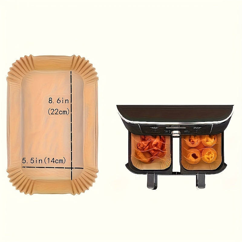 100/200/500pcs Non stick Air Fryer Disposable Paper Mat Rectangular, Non stick Sheepskin Baking Paper, Suitable for Ninja DZ201 DZ401 DZ550 Double Air Fryer, Air Fryer Accessories, Oil and Waterproof Kitchen Accessories, Baking Supplies, Christmas., Best