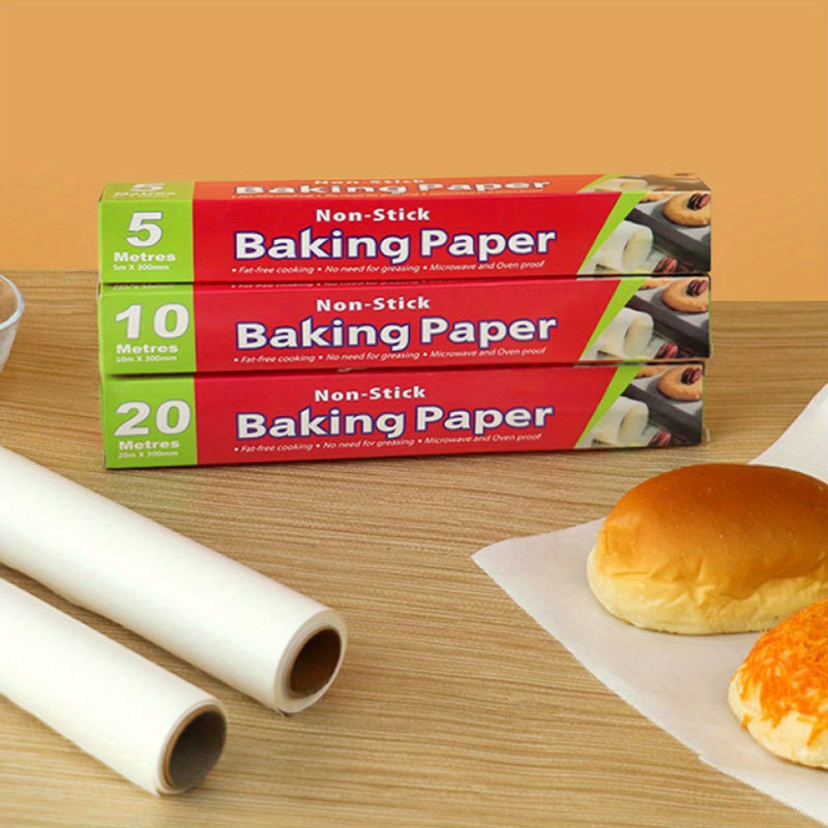 1 Roll Extra Long Non-Stick Baking Paper - Heavy Duty Disposable Air Fryer Liners, Oven, Toaster Oven, Cookie Sheets - Heat-Resistant, Waterproof, Greaseproof - Extra Long 11.8x393.7 Inches - for Pastries, Bread, Pizza, Chicken, Fish - Easy Cleanup