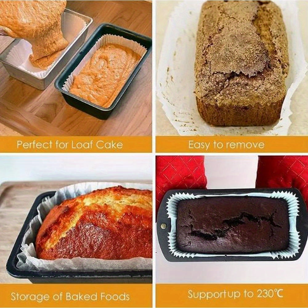 40pcs Non-Stick Disposable Loaf Pans - Rectangular Paper Baking Liners with High Walls for Perfect Bread, Cakes & More - Ideal for Parties, Christmas, Halloween, Thanksgiving - Essential Kitchen Tool, Bread Baking Supplies