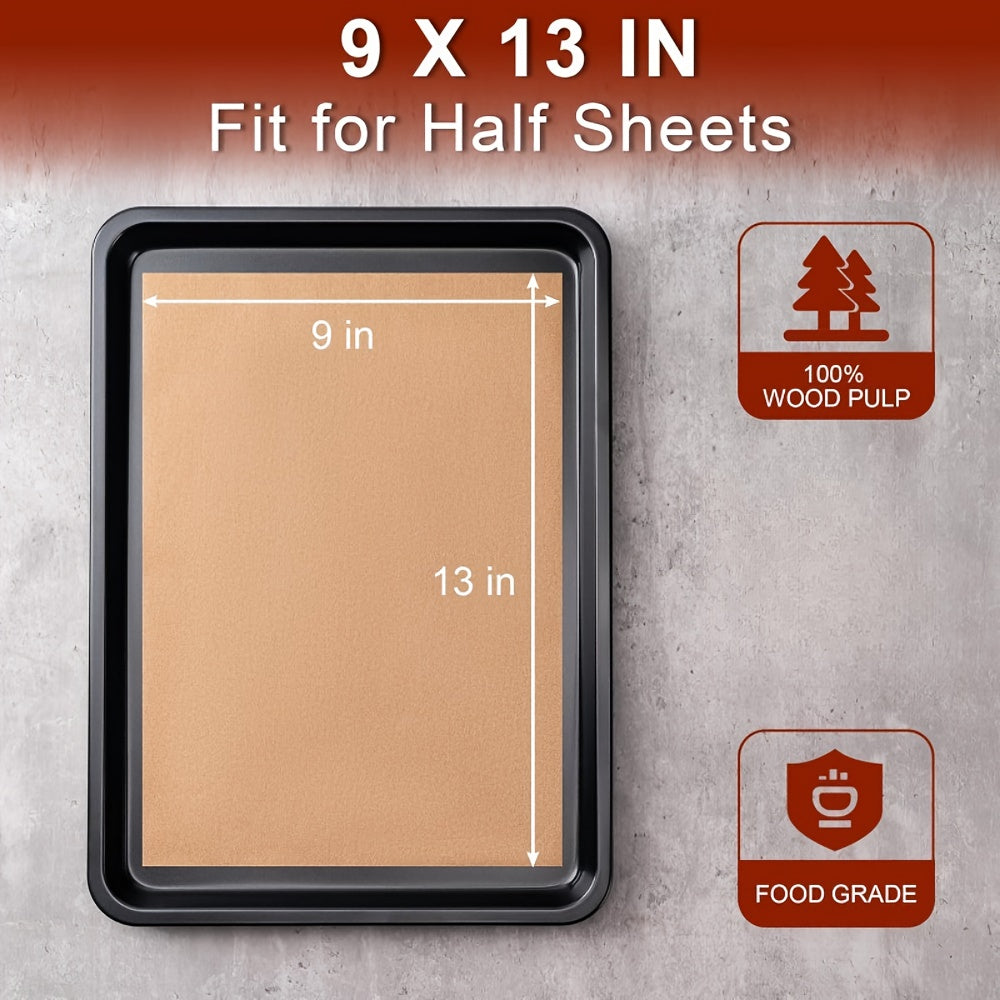 9x13 Inch Unbleached Parchment Paper Sheets - Non-Stick, Pre-Cut for Baking, Cooking, Grilling, Air Fryer & Steaming - Perfect for Half Sheet Pans, Ideal for Holidays like Halloween, Christmas, Easter, Thanksgiving, Baking Essentials|Nonstick