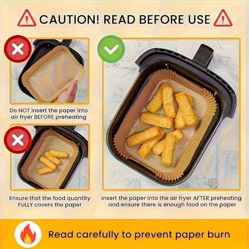 100/200/500pcs Non stick Air Fryer Disposable Paper Mat Rectangular, Non stick Sheepskin Baking Paper, Suitable for Ninja DZ201 DZ401 DZ550 Double Air Fryer, Air Fryer Accessories, Oil and Waterproof Kitchen Accessories, Baking Supplies, Christmas., Best