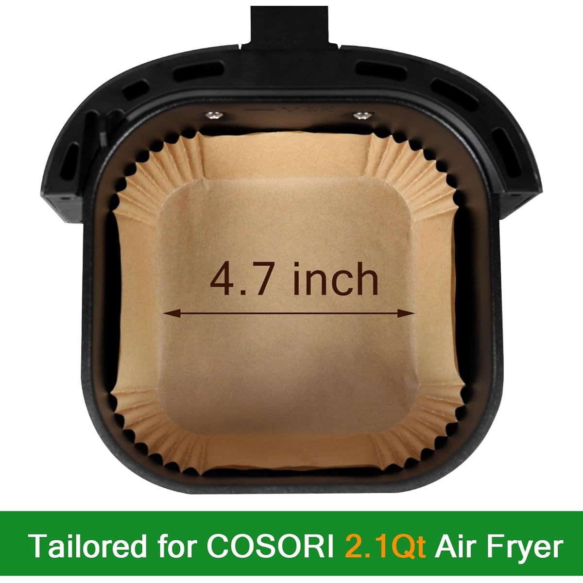 130pcs SIUDANGKA Air Fryer Liners Disposable - Compatible with COSORI 2.1 Qt Air Fryer, Non-Stick Parchment Paper Baking Sheets with Rounded Edges, Pre-Cut Exact Fit for Easy Cooking, BPA/PFAS-Free, 430°F Safe, 130pcs (Compatible with Instant Pot Air
