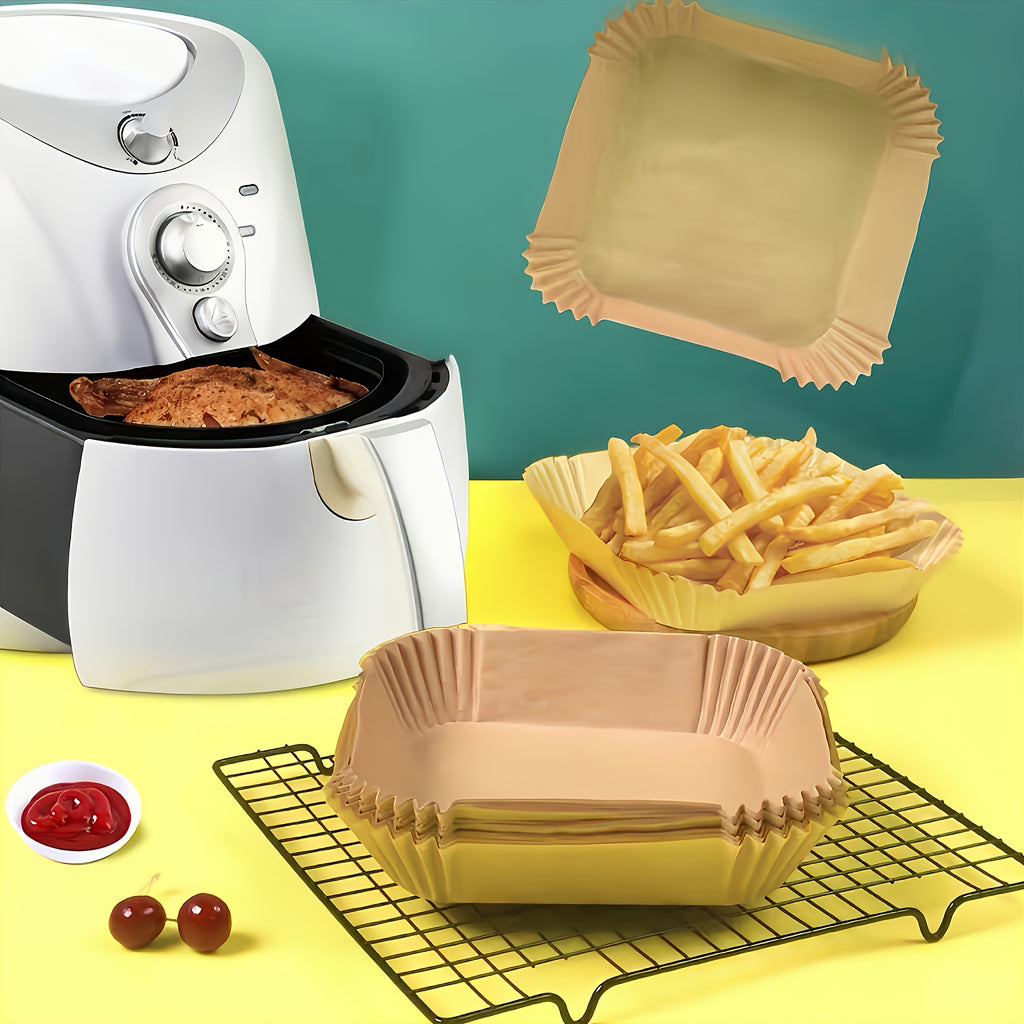 200pcs Of Air Fryer Mat - Non Stick Single-layer Baking Paper, Suitable for Barbecue, Microwave And Oven - Easy to Clean, Low Oil Healthy Cooking - Perfect Choice for Festivals And Special Occasions, Air Fryer Accessories, Kitchen Essentials