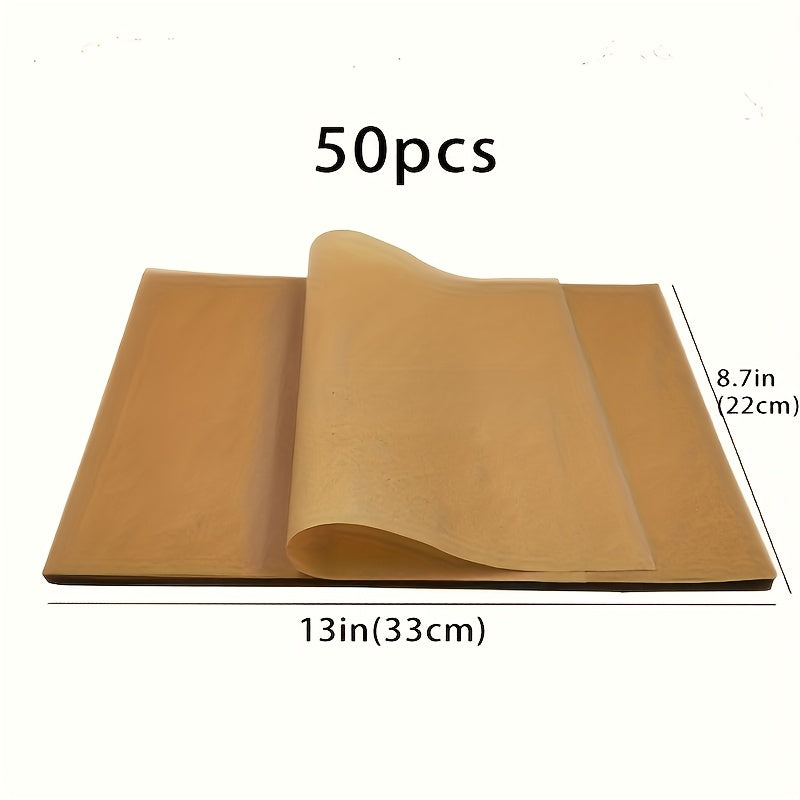 50-Pack Pre-Cut Parchment Paper Baking Sheets - 9x13 Inch Unbleached Non-Stick, Half Sheet Pan Size - For Baking, Cooking, Grilling, Air Fryer, Steaming, Deep Fryer - Perfect For Home Bakers & Kitchen Enthusiasts
