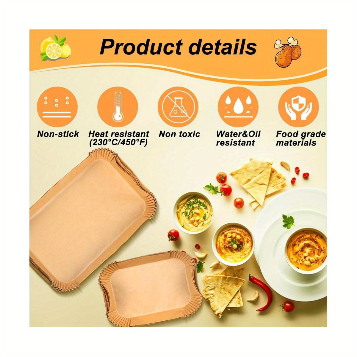 150pcs Ninja DZ071/Instant 9 Qt Dual Zone Air Fryer Liners - Non-Stick Parchment Paper with Grease-Proof Design, Heat Safe to 450°F, Compatible with Ninja Foodi & Instant Pot Air Fryer Oven, Disposable for Easy Cleaning, Baking, Frying, Steaming -
