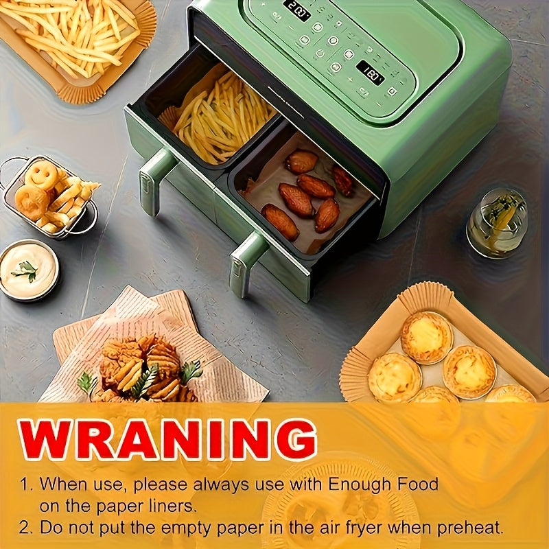100/200/500pcs Non stick Air Fryer Disposable Paper Mat Rectangular, Non stick Sheepskin Baking Paper, Suitable for Ninja DZ201 DZ401 DZ550 Double Air Fryer, Air Fryer Accessories, Oil and Waterproof Kitchen Accessories, Baking Supplies, Christmas., Best
