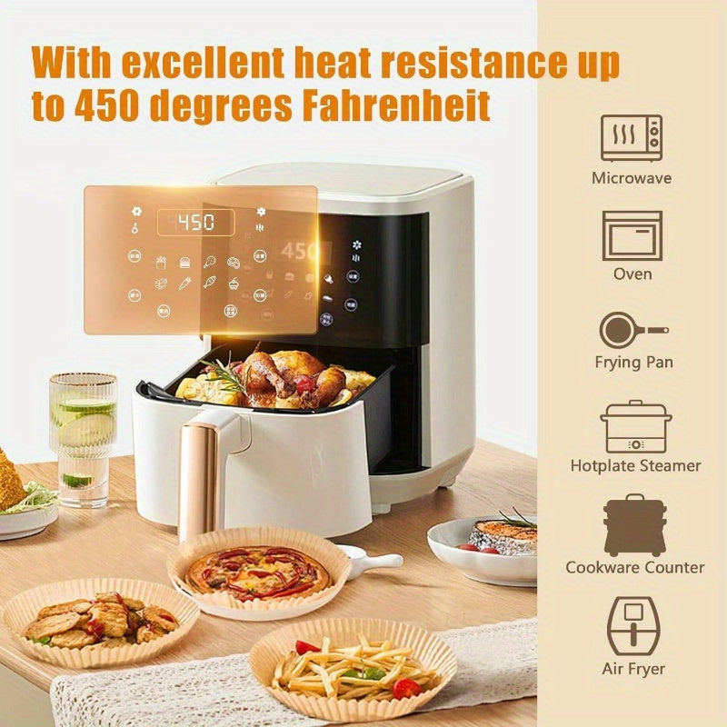 110pcs of Non-Stick, Oil-Resistant Parchment Paper for Air Fryers, 8-Inch Disposable Square Baking Sheets.
