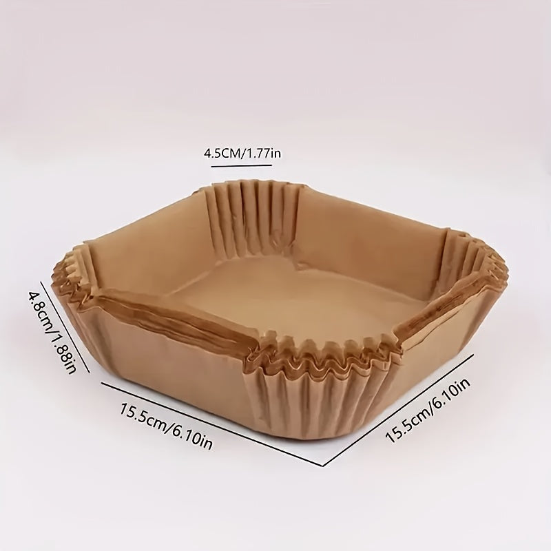 100pcs Air Fryer Liners Disposable - 8 Inch Square Non-Stick Parchment Paper, Oil-Proof & Heat-Resistant (450°F Safe) for 5-12QT Baskets, Microwave & Oven Safe, Precut for Easy Use - Compatible with All Air Fryers, Perfect for Home Baking & Holiday