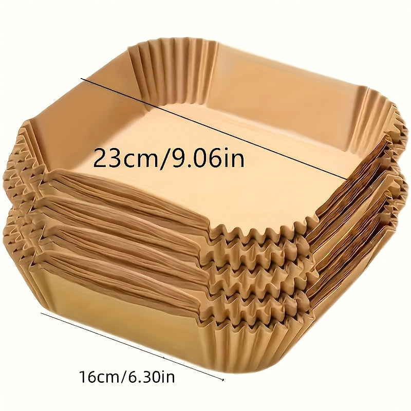 100pcs Non-Stick Disposable Baking Paper - High-Temperature Resistant, Anti-Overflow Design for Air Fryers, Ovens, Microwaves - Ideal for Chicken Wings & Fries, Easy to Clean, Kitchen Essentials, Baking Supplies | Paper Baking Lined | Heatresistant Paper
