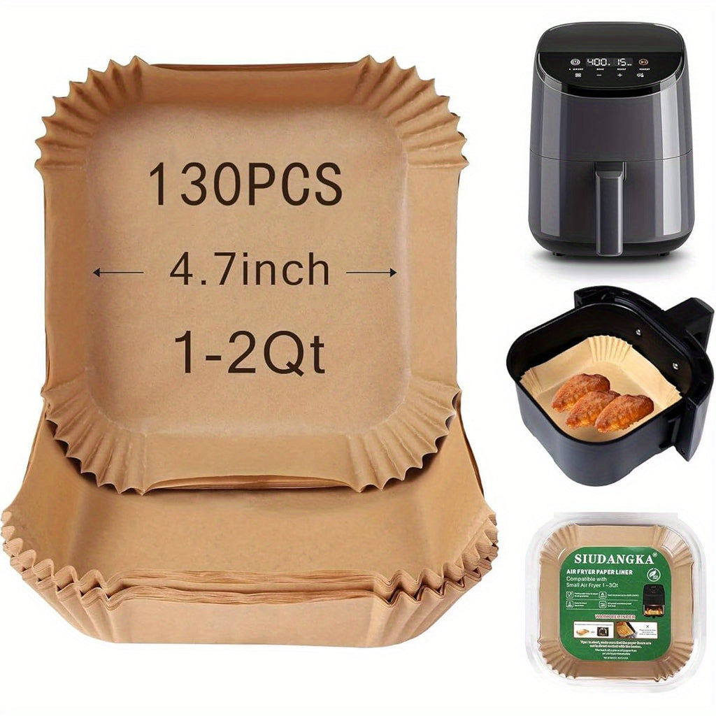 130pcs SIUDANGKA Air Fryer Liners Disposable - Compatible with COSORI 2.1 Qt Air Fryer, Non-Stick Parchment Paper Baking Sheets with Rounded Edges, Pre-Cut Exact Fit for Easy Cooking, BPA/PFAS-Free, 430°F Safe, 130pcs (Compatible with Instant Pot Air