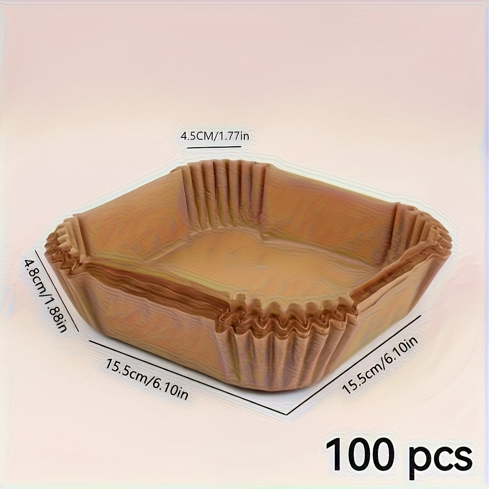 200pcs Of Air Fryer Mat - Non Stick Single-layer Baking Paper, Suitable for Barbecue, Microwave And Oven - Easy to Clean, Low Oil Healthy Cooking - Perfect Choice for Festivals And Special Occasions, Air Fryer Accessories, Kitchen Essentials