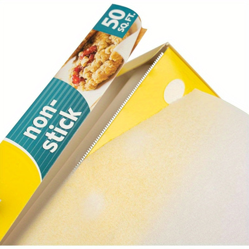 50 Sq Ft Non-Stick Parchment Paper Roll - Pre-Cut Baking Sheets for Oven, Microwave & Freezer | Food-Safe, Greaseproof & Heat-Resistant | Easy Cleanup for, Muffins, Grilling, Air Fryer | Reusable or Disposable Bakeware Alternative, Food Storage, Kitchen