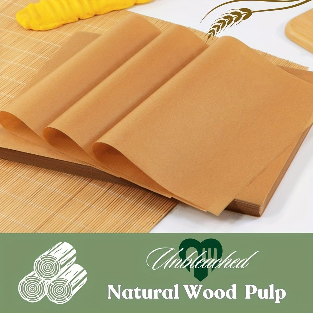 50/100/200pcs Unbleached Parchment Paper Baking Sheets, 9x13 Inches Non-Stick Precut Baking Parchment, Perfect For Baking Grilling Air Fryer Steaming Bread Cup Cake Cookie