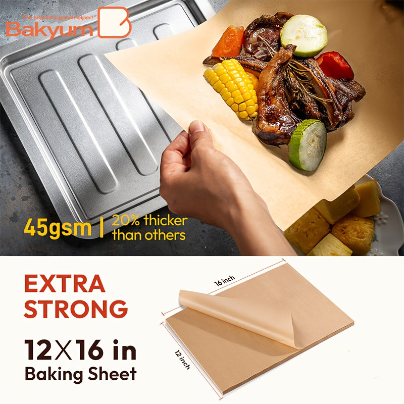 400pcs Katbite Unbleached Parchment Paper Sheets 12x16 Inch Heavy Duty 45gsm Non-Stick Oil-Proof Double Silicone Coated Pre-Cut Baking Sheets for Oven, Air Fryer, Grilling, Steaming - Kitchen Essentials, Grilling Paper, Durable Baking Liner, Professional