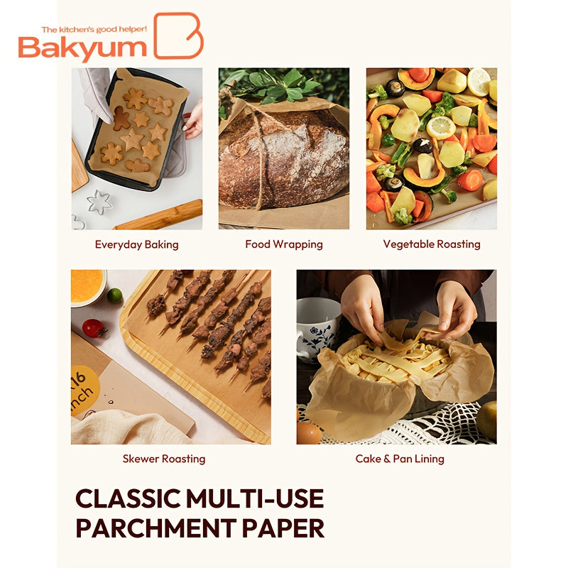 400pcs Katbite Unbleached Parchment Paper Sheets 12x16 Inch Heavy Duty 45gsm Non-Stick Oil-Proof Double Silicone Coated Pre-Cut Baking Sheets for Oven, Air Fryer, Grilling, Steaming - Kitchen Essentials, Grilling Paper, Durable Baking Liner, Professional