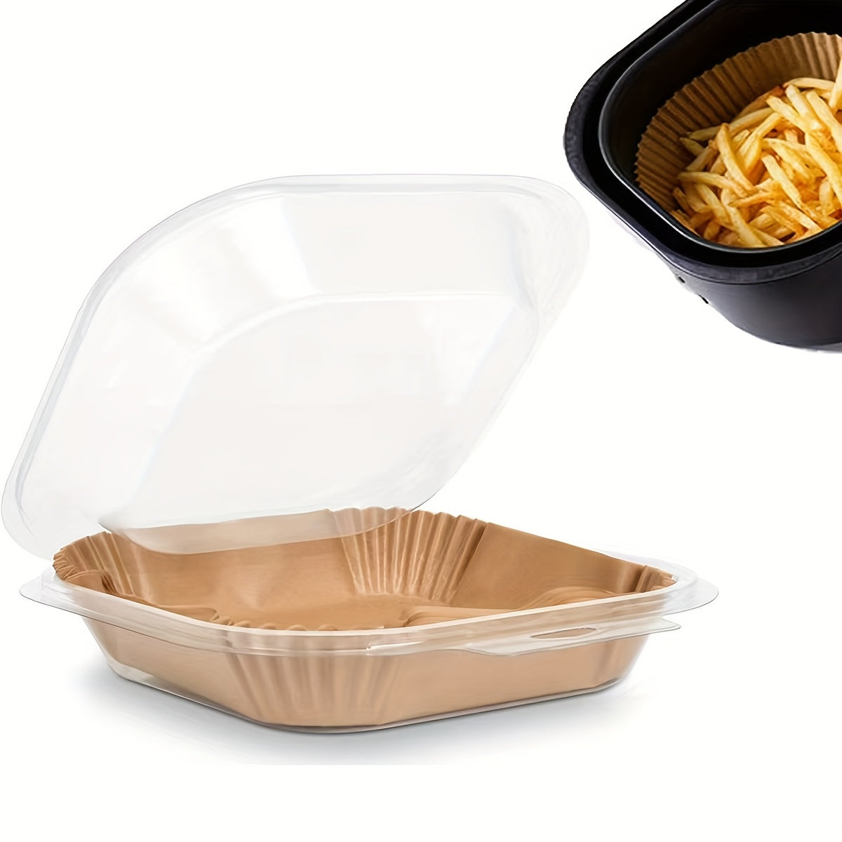 200pcs Of Air Frying Pan Lining - Oil Resistant And Non Stick Baking Pad | Suitable For Most Models | Grilled Chicken Wings, French Fries, Deep-fried Dough Sticks, Paper For Household Disposable Baking Tray In Festivals, Cooking Necessities