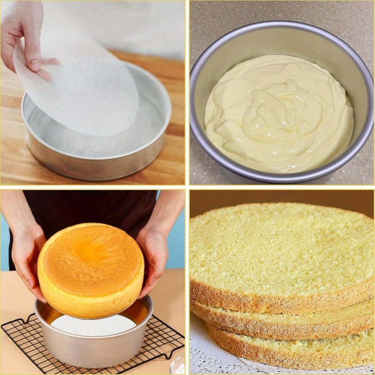 100 Sheets 8" & 6" Round Parchment Paper Sheets - Non-Stick Disposable Baking Liners for Pizza Maker, Tortilla Press, Air Fryer, Cake Making - Precut Sheets for Easy Cleanup, Perfect for Cookies, Pastries, and More, Baking Essentials|Round Parchment