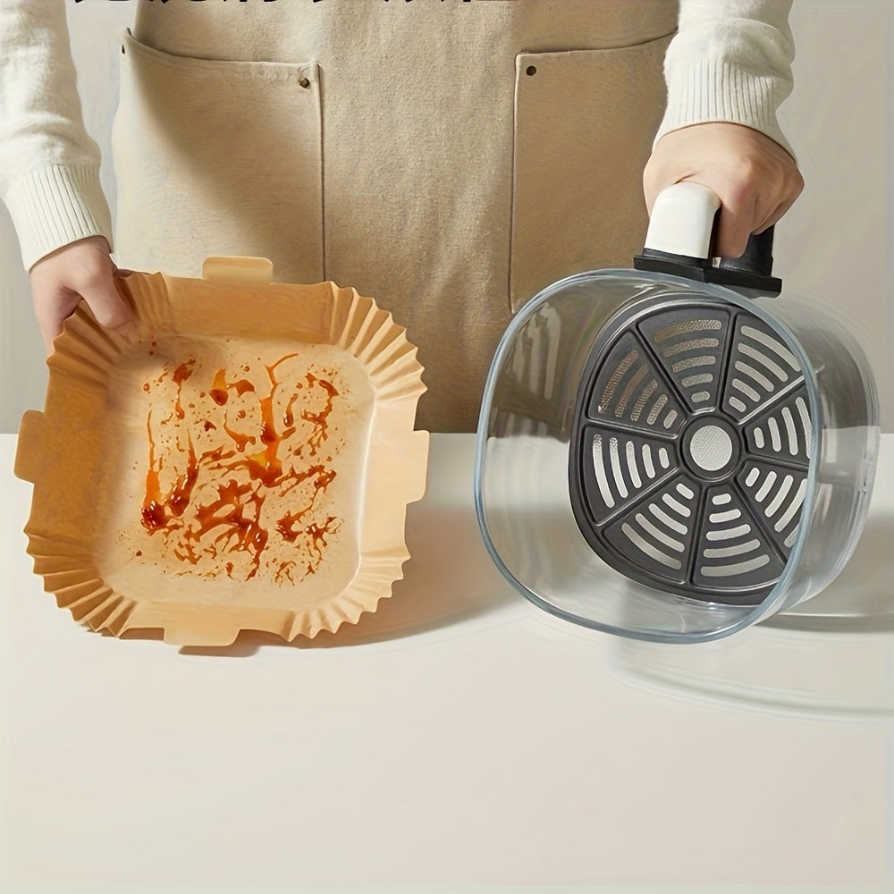 100pcs Air Fryer Liner, Non Stick Paper For Baking, Grilling, And Microwave Ovens - Easy To Clean, Single-layer Paper For Healthier Cooking - Baking Oil Paper