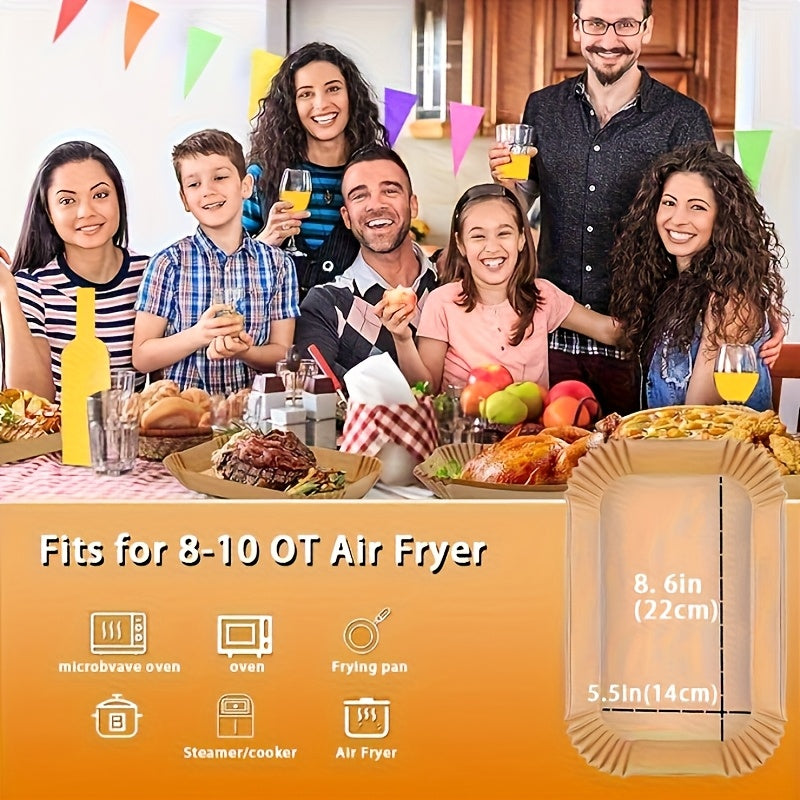 100/200/500pcs Non stick Air Fryer Disposable Paper Mat Rectangular, Non stick Sheepskin Baking Paper, Suitable for Ninja DZ201 DZ401 DZ550 Double Air Fryer, Air Fryer Accessories, Oil and Waterproof Kitchen Accessories, Baking Supplies, Christmas., Best