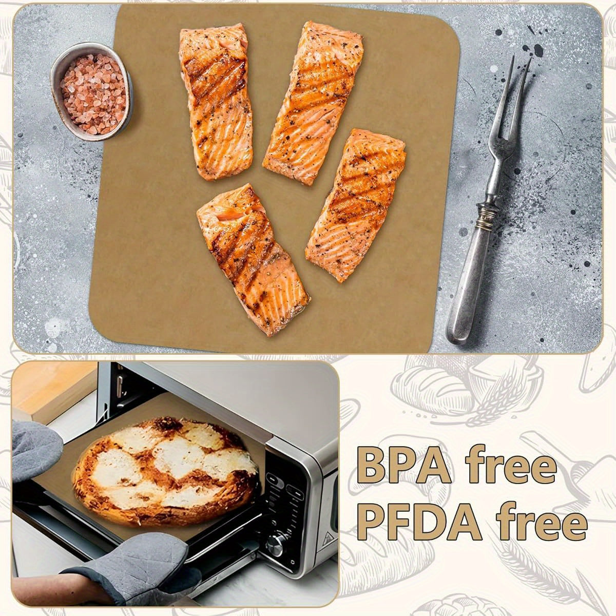 120 Sheets 12-Inch Air Fryer Parchment Paper Squares - Non-Stick BPA-Free & PFOA-Free Disposable Pre-Cut Liners with Rounded Corners, Compatible with Ninja Foodi SP101/SP201/SP301/SP351, Toaster Ovens & Air Fryers - Unbleached Natural Wood Pulp, Safe for